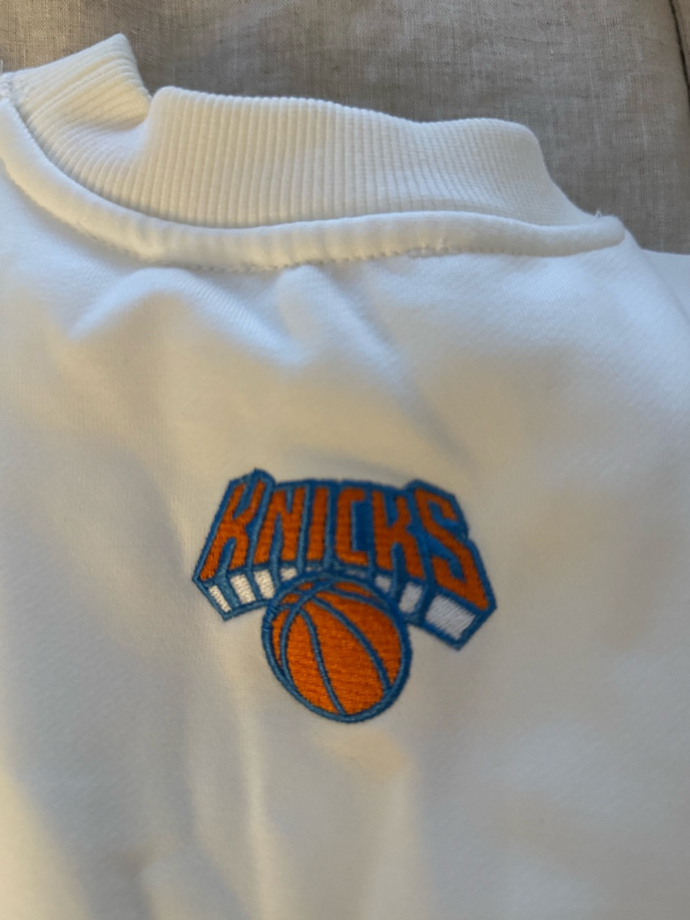 Terez White Knicks Graphic Sweatshirt with Orange & Blue Logo - Picture 6 of 6